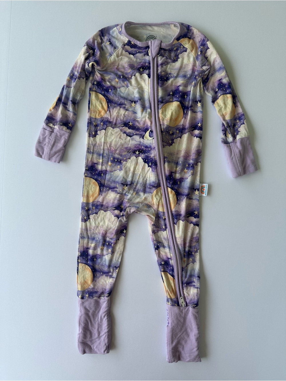 Bamboo Bliss | Stars & Moon Night Sky Footie Onesie | 6-12 month
